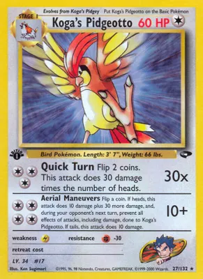 Koga's Pidgeotto from Gym Challenge