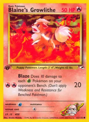 Blaine's Growlithe (62) from Gym Heroes