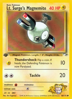 Lt. Surge's Magnemite (80) from Gym Heroes