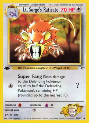 Lt. Surge's Raticate from Gym Heroes
