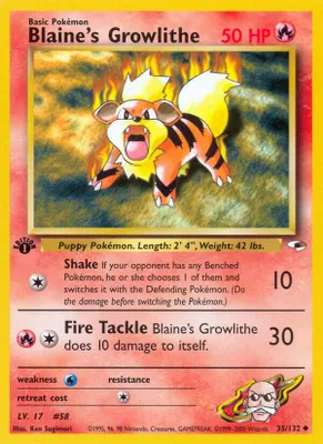 Blaine's Growlithe (35) from Gym Heroes