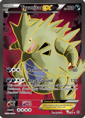 Tyranitar EX (91 Full Art) from XY - Ancient Origins