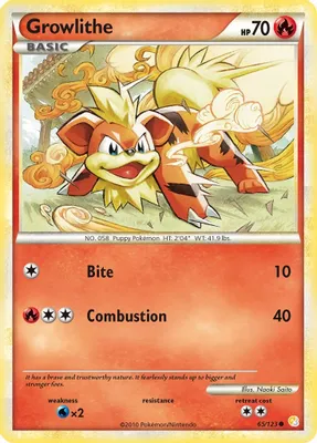 Growlithe from HeartGold SoulSilver