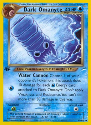 Dark Omanyte from Neo Destiny