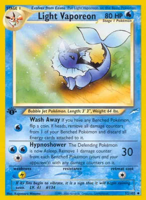 Light Vaporeon from Neo Destiny