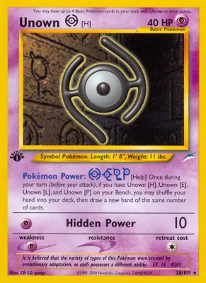 Unown [H] from Neo Destiny