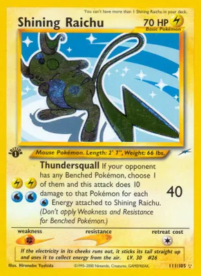 Shining Raichu from Neo Destiny