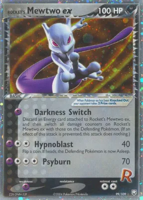Rocket's Mewtwo ex from EX Team Rocket Returns