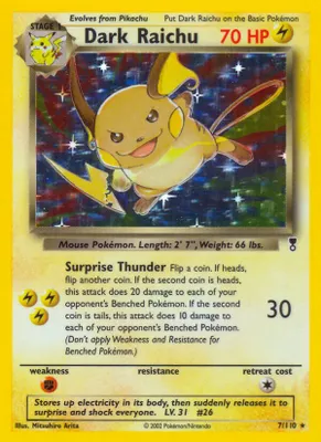 Dark Raichu from Legendary Collection