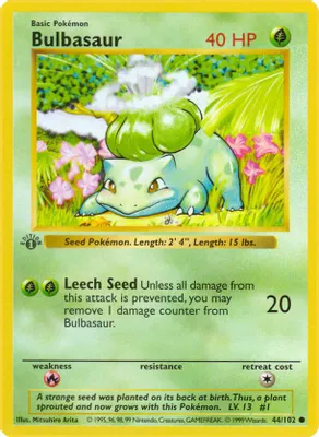 Bulbasaur from Base Set (Shadowless)