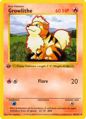 Growlithe from Base Set (Shadowless)