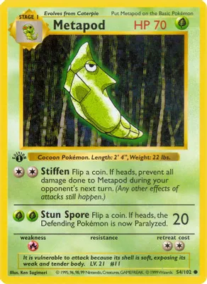 Metapod from Base Set (Shadowless)