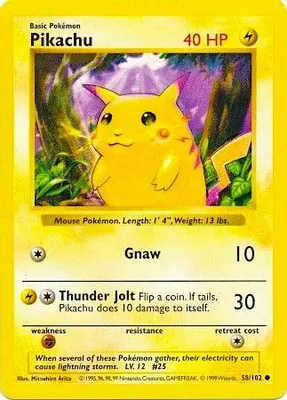 Pikachu (Red Cheeks) from Base Set (Shadowless)