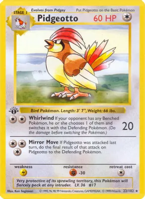 Pidgeotto from Base Set (Shadowless)