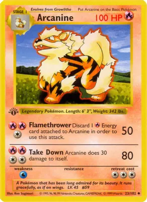 Arcanine from Base Set (Shadowless)