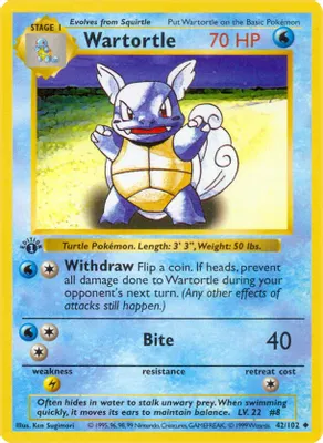Wartortle from Base Set (Shadowless)
