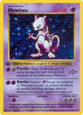 Mewtwo from Base Set (Shadowless)