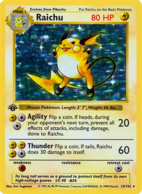Raichu from Base Set (Shadowless)