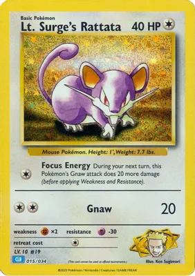 Lt. Surge's Rattata from Trading Card Game Classic
