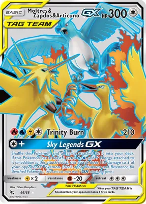 Moltres & Zapdos & Articuno GX (Full Art) from Hidden Fates
