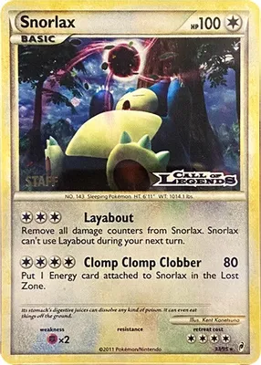 Snorlax - 33/95 (Prerelease) [Staff] from Nintendo Promos