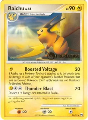 Raichu - 27/99 (Prerelease) from Nintendo Promos
