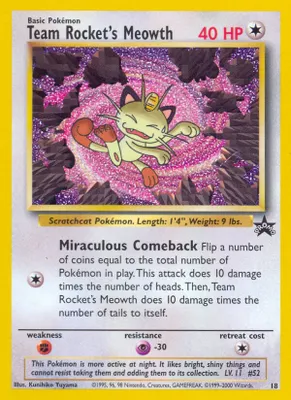 Team Rocket's Meowth from WoTC Promo