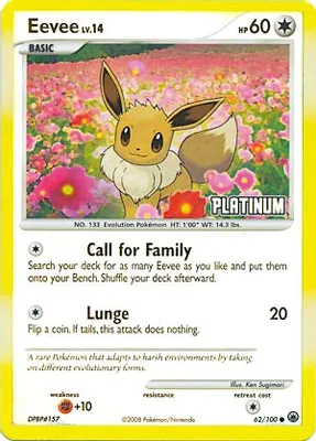 Eevee - 62/100 [Platinum] from Burger King Promos