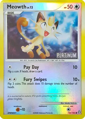 Meowth - 106/146 [Platinum] from Burger King Promos