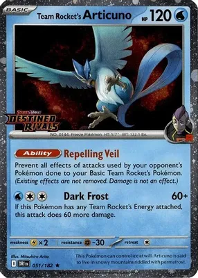 Team Rocket's Articuno - 051/182 (Cosmos Holo) (Destined Rivals Stamp) from Miscellaneous Cards & Products