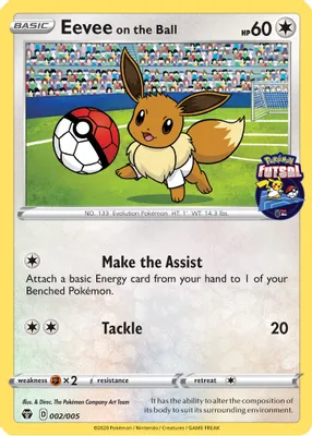 Eevee on the Ball - 002/005 (Pokemon Futsal) from Miscellaneous Cards & Products