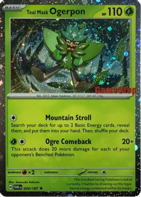 Teal Mask Ogerpon (Cosmos Holo) (Gamestop Exclusive) from Miscellaneous Cards & Products