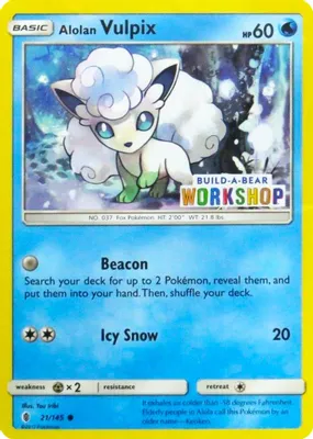 Alolan Vulpix - 21/145 (Build-A-Bear Workshop Exclusive) from Miscellaneous Cards & Products