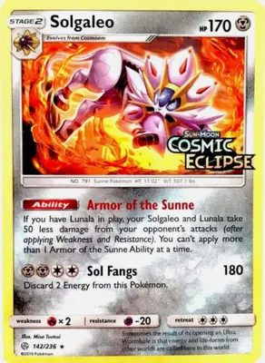 Solgaleo - 142/236 (Cosmic Eclipse Stamped) from Miscellaneous Cards & Products