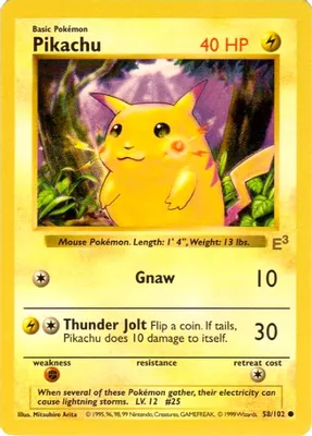 Pikachu - 58/102 (E3 Stamped with Red Cheeks) from Miscellaneous Cards & Products