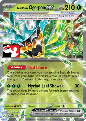 Teal Mask Ogerpon ex - 025/167 (Prize Pack Series 6) from Prize Pack Series Cards