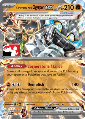 Cornerstone Mask Ogerpon ex - 112/167 from Prize Pack Series Cards