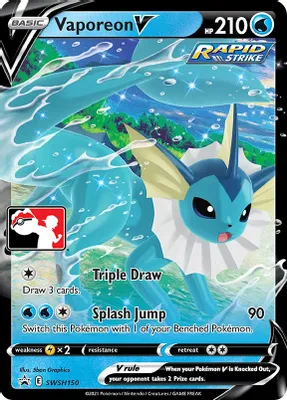 Vaporeon V - SWSH150 from Prize Pack Series Cards