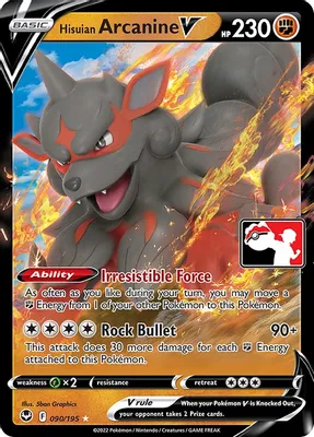 Hisuian Arcanine V - 090/195 from Prize Pack Series Cards