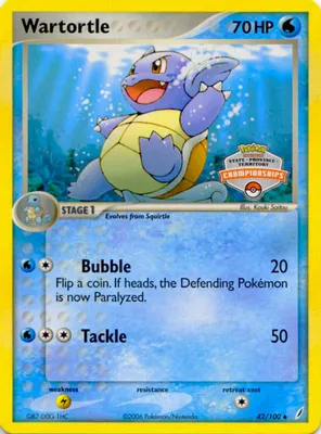 Wartortle - 42/100 (State Championships) from League & Championship Cards