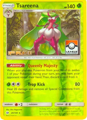 Tsareena - 20/149 (League Challenge) [3rd Place] from League & Championship Cards
