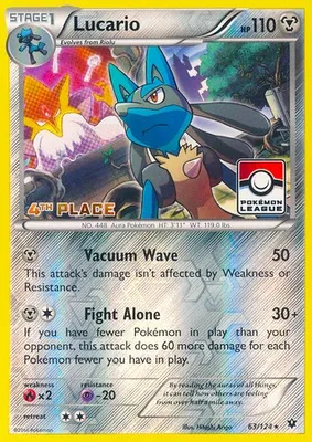 Lucario - 63/124 (Pokemon League) [4th Place] from League & Championship Cards