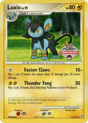 Luxio - 52/130 (State Championship Promo) from League & Championship Cards
