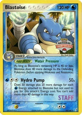 Blastoise - 14/100 (National Championships) [Staff] from League & Championship Cards
